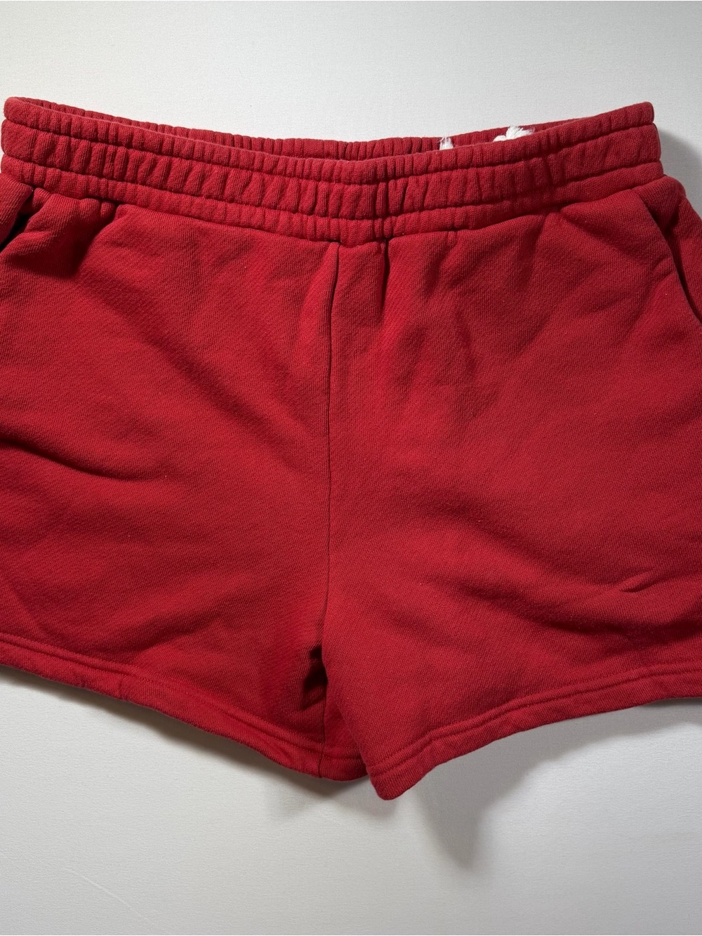Women’s Red Athletic Lounge Shorts with Elastic Waist